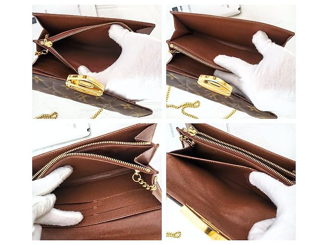 Louis Vuitton Cartera Sarah Turnlock Etoile Castaño - vista 12