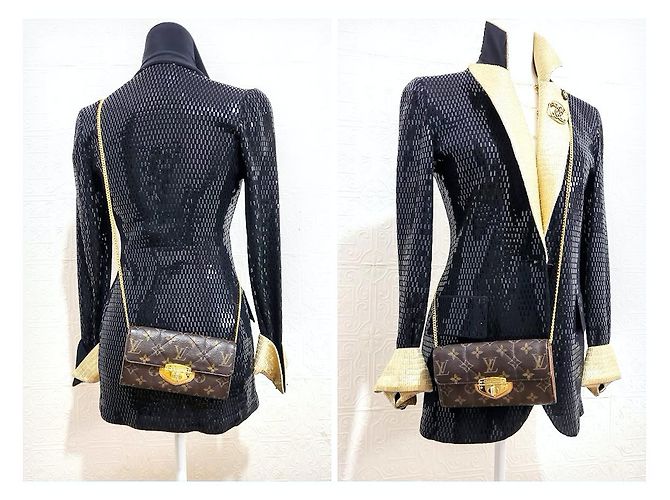 Louis Vuitton Cartera Sarah Turnlock Etoile Castaño - vista 5