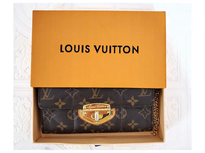 Louis Vuitton Cartera Sarah Turnlock Etoile Castaño - vista 6