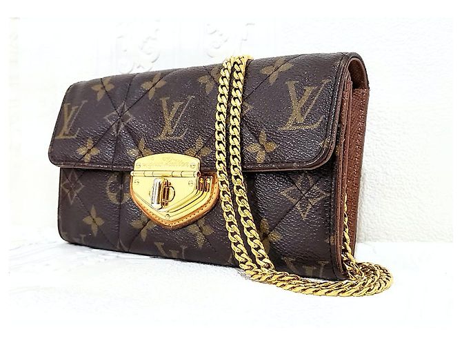 Louis Vuitton Cartera Sarah Turnlock Etoile Castaño - vista 8