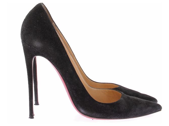 Christian Louboutin Décolleté neri "So Kate" in camoscio Nero - vista 3