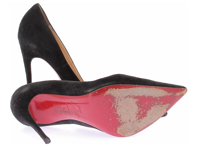 Christian Louboutin Décolleté neri "So Kate" in camoscio Nero - vista 7