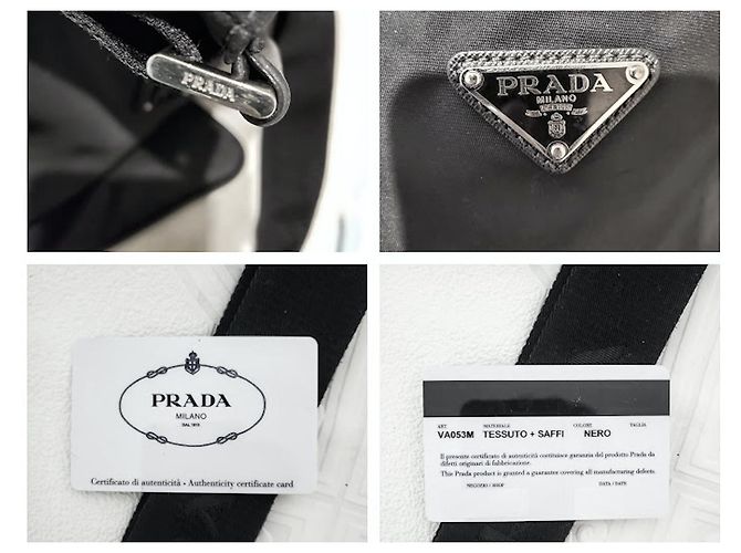 Borsa messenger Prada in nylon e pelle Saffiano nera Nero - vista 2