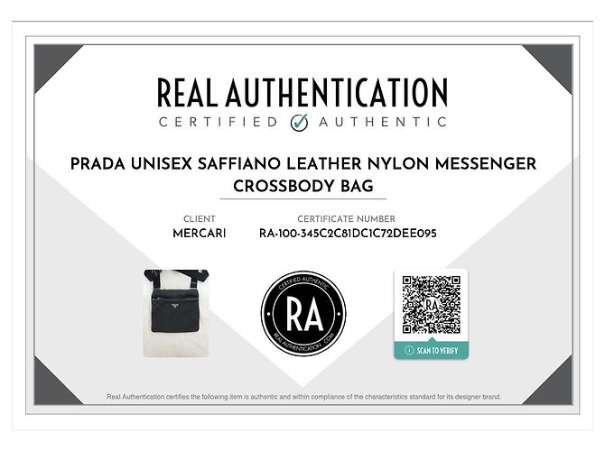 Borsa messenger Prada in nylon e pelle Saffiano nera Nero - vista 3