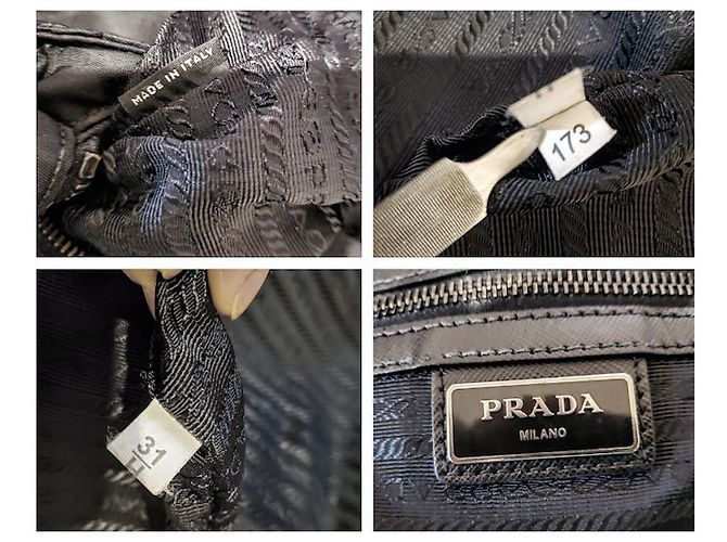 Borsa messenger Prada in nylon e pelle Saffiano nera Nero - vista 9