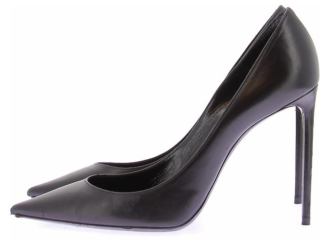 Saint Laurent Décolleté in pelle nera Nero - vista 3
