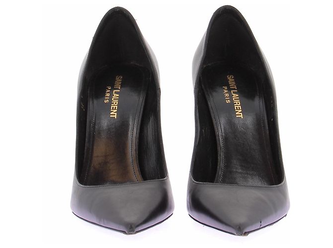 Saint Laurent Décolleté in pelle nera Nero - vista 4