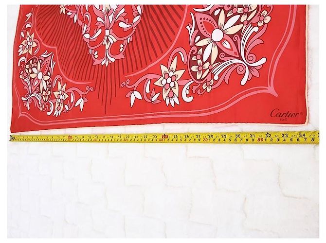 Cartier Seidenschal Rot - Ansicht 8
