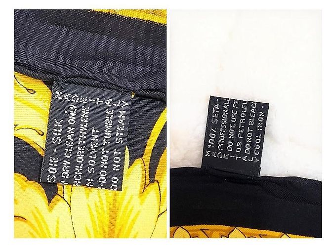 Gianni Versace Seidentuch Schwarz Grün und Gold Golden Hellgrün - Ansicht 10