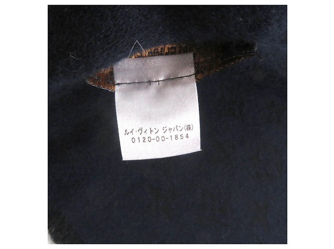 Sciarpa in cashmere Monogram Louis Vuitton Nero Blu navy - vista 7