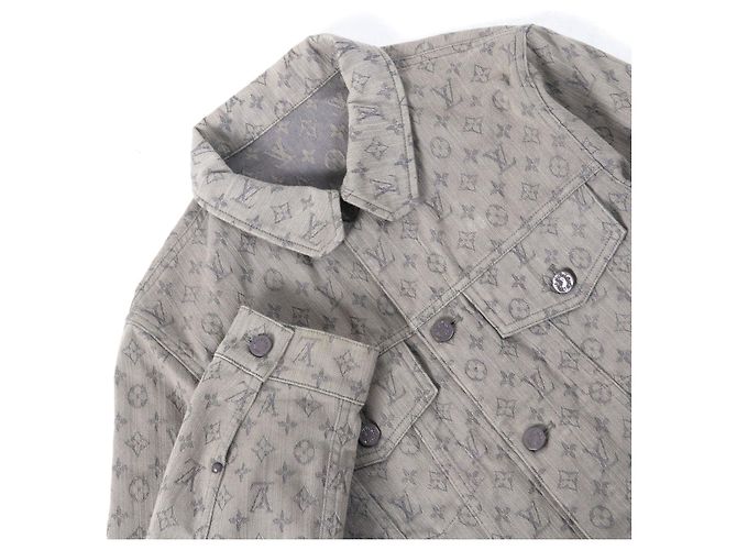 Chaqueta de mezclilla de algodón poliéster Monogram Louis Vuitton Gris - vista 2