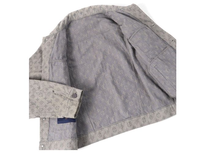 Chaqueta de mezclilla de algodón poliéster Monogram Louis Vuitton Gris - vista 3