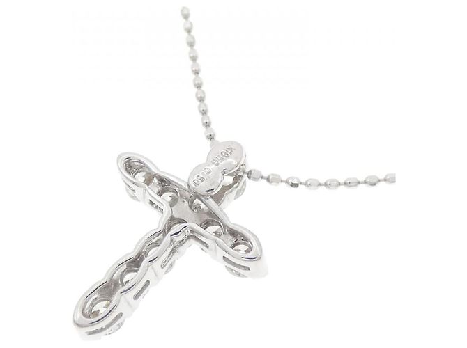 Autre Marque Collana a Croce con Diamanti in Oro Bianco Au750 Argento - vista 4