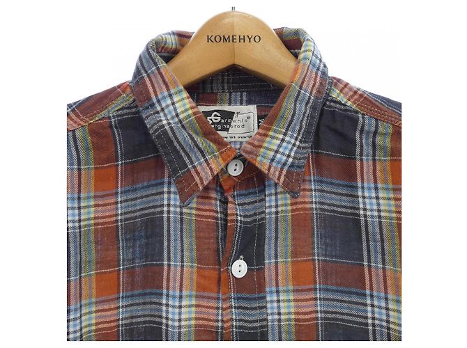 Autre Marque Camicia a quadri Engineered Garments Marrone Arancione - vista 5