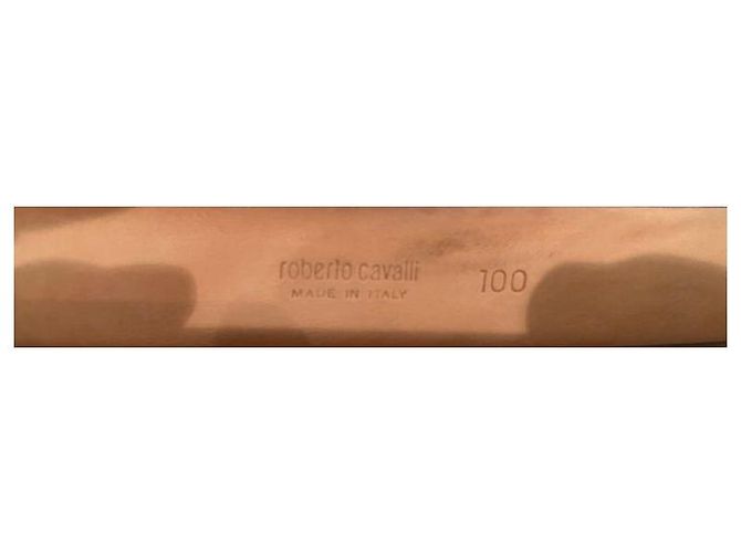 Roberto Cavalli Luxus Gürtel mit goldenem Tiger (Schlangenleder) - Ansicht 4