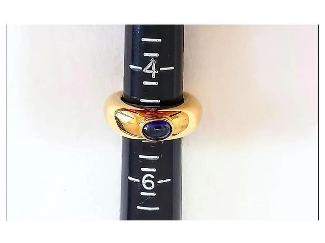 Chaumet 18k Gelbgold Dome-Ring mit blauem Saphir-Cabochon Golden - Ansicht 12