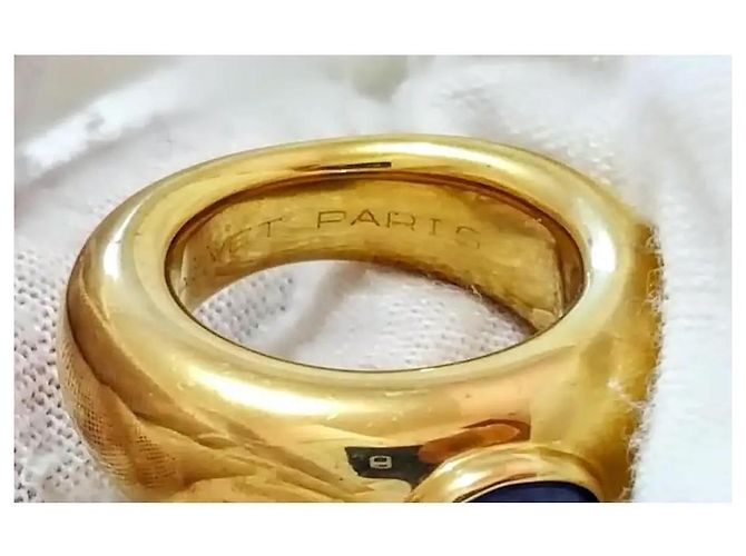 Chaumet 18k Gelbgold Dome-Ring mit blauem Saphir-Cabochon Golden - Ansicht 6