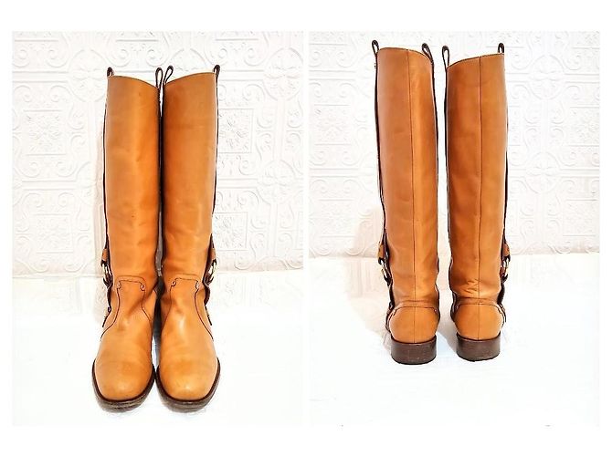 Céline Reitstiefel aus Leder Braun - Ansicht 4
