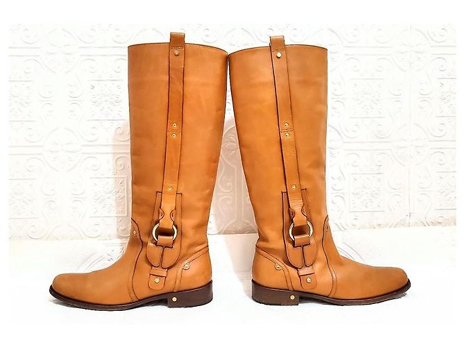 Céline Reitstiefel aus Leder Braun - Ansicht 6