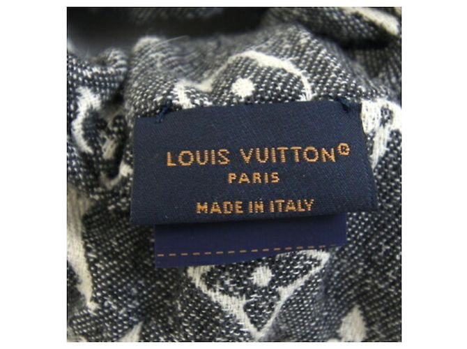 Scrunchie in denim jacquard Monogram Louis Vuitton Marrone - vista 3