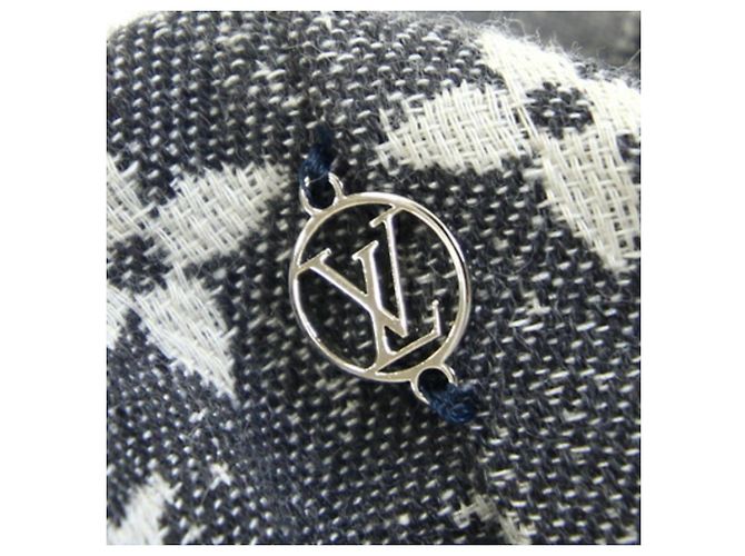 Scrunchie in denim jacquard Monogram Louis Vuitton Marrone - vista 4