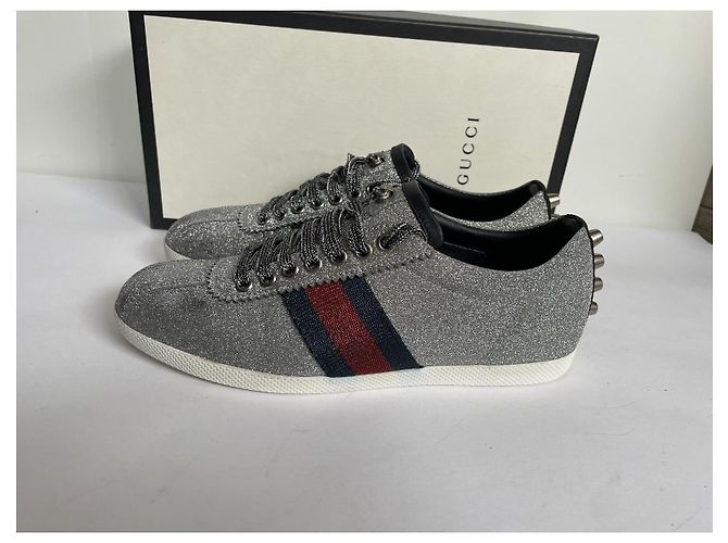 Gucci Sneaker Silber Leder - Ansicht 2