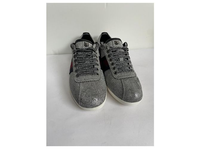 Gucci Sneaker Silber Leder - Ansicht 3