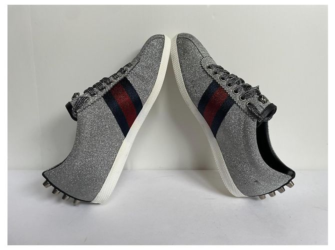 Gucci Sneaker Silber Leder - Ansicht 6