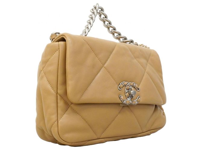 Chanel 19 Lederhandtasche Hellbraun - Ansicht 2