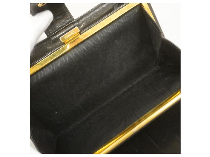 Timeless Cartera larga de cordero negro Chanel - vista 6