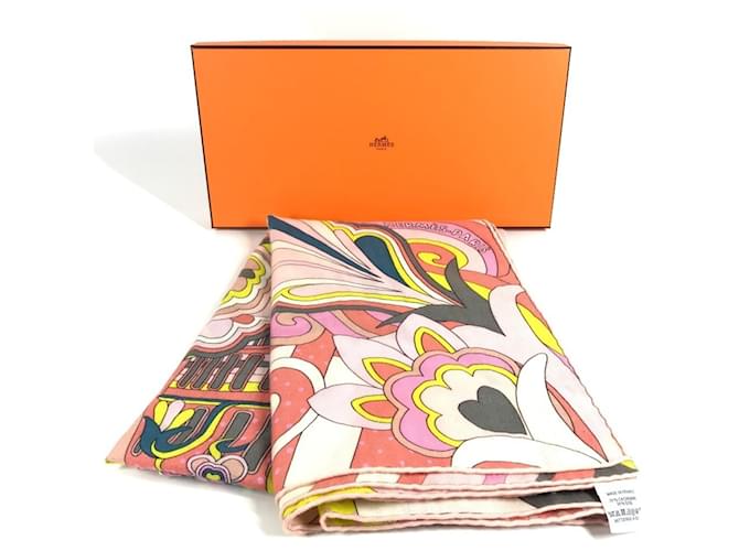 Hermès Sciarpa Jean 140 Faubourg Rainbow HERMES Rosa Multicolore - vista 12