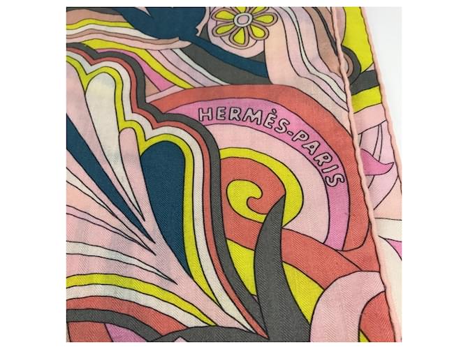 Hermès Sciarpa Jean 140 Faubourg Rainbow HERMES Rosa Multicolore - vista 2
