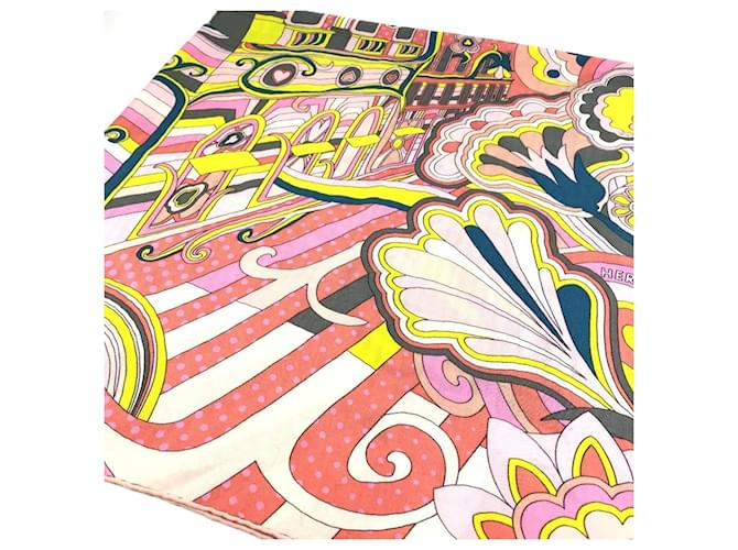 Hermès Sciarpa Jean 140 Faubourg Rainbow HERMES Rosa Multicolore - vista 4