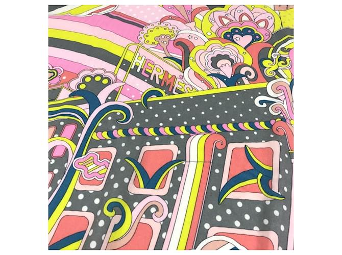 Hermès Sciarpa Jean 140 Faubourg Rainbow HERMES Rosa Multicolore - vista 6