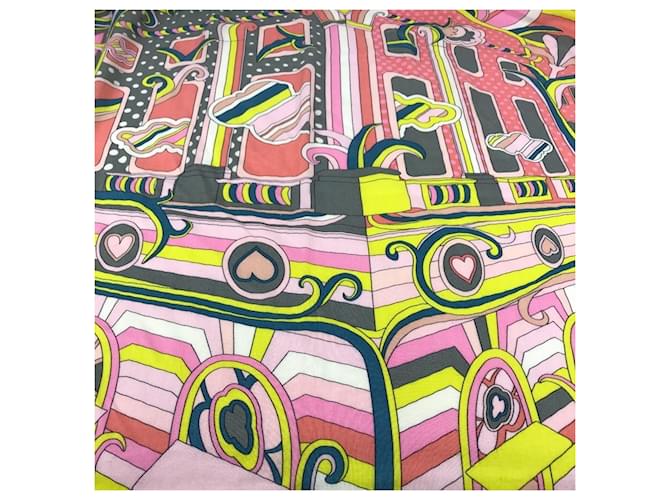 Hermès Sciarpa Jean 140 Faubourg Rainbow HERMES Rosa Multicolore - vista 8
