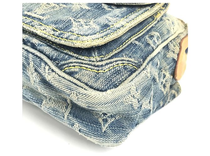 Bum bag in denim Monogram Louis Vuitton Blu Monogramma - vista 7