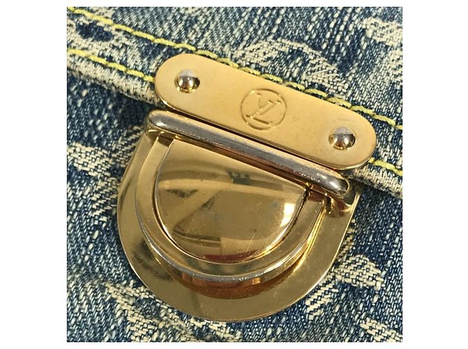 Bum bag in denim Monogram Louis Vuitton Blu Monogramma - vista 8