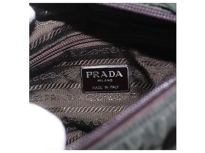 Prada Vintage Zip-Handtasche aus Tessuto Khaki - Ansicht 6
