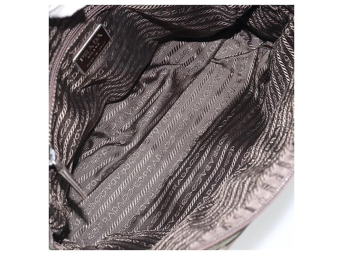 Prada Tote Zip Around Tessuto Medio Cachi - vista 5