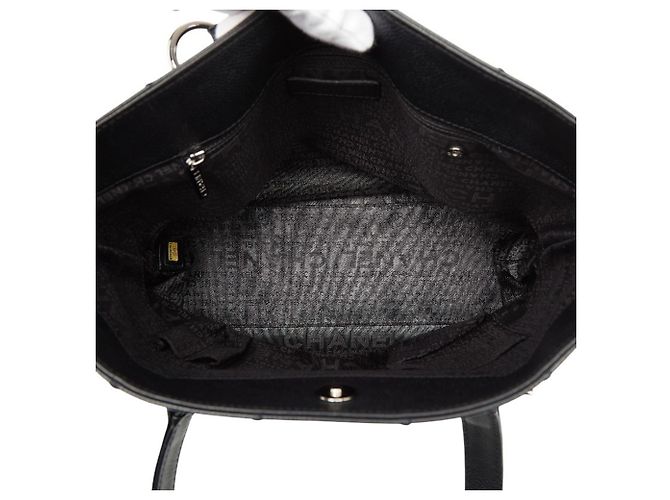 Timeless Chanel Chocobar Logo Tragetasche Schwarz - Ansicht 9