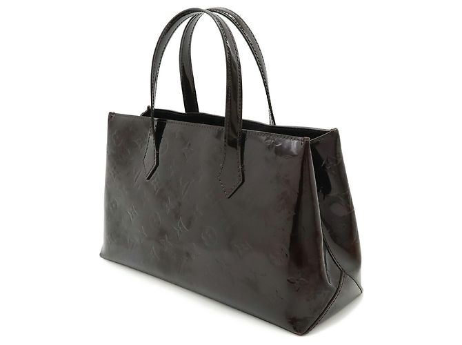 Borsa Louis Vuitton Monogram Vernis Wilshire PM Bordò - vista 3