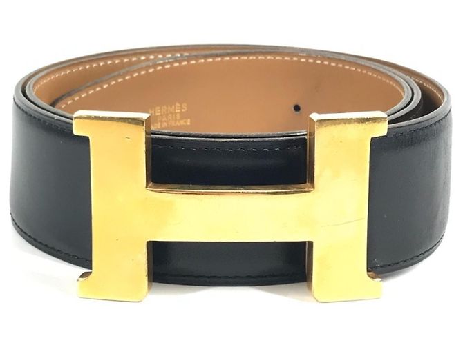 Cintura Hermès Constance H in pelle nera Nero - vista 2