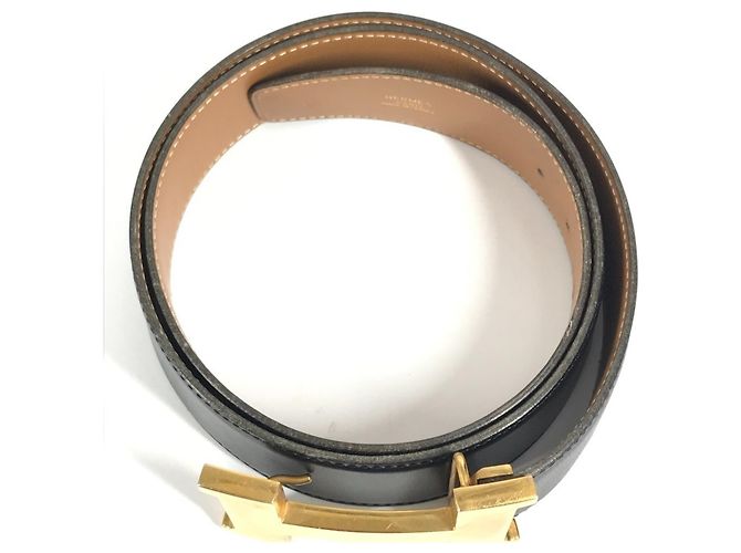 Cintura Hermès Constance H in pelle nera Nero - vista 7