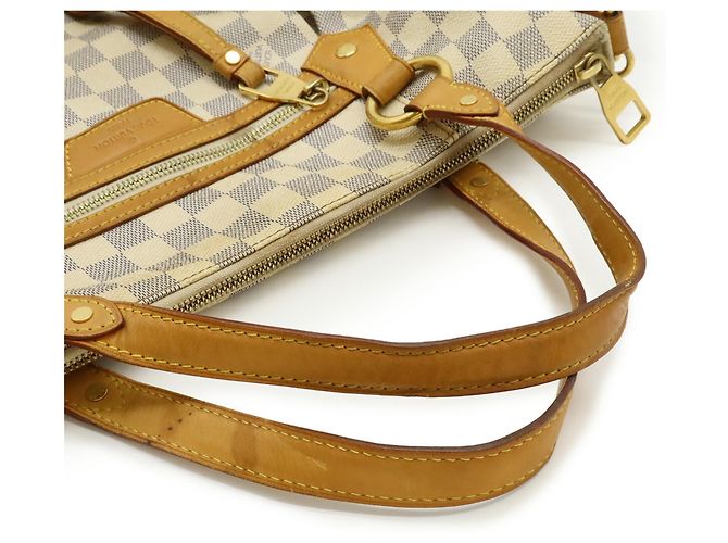 Borsa Tote Louis Vuitton Damier Azur Evora MM Crudo - vista 5