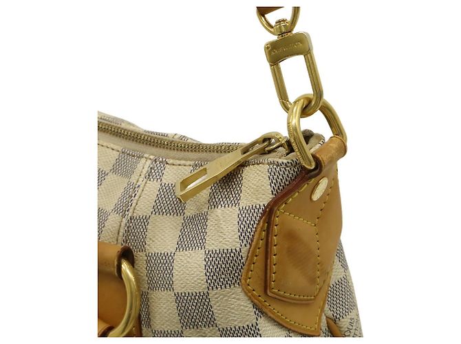 Borsa Tote Louis Vuitton Damier Azur Evora MM Crudo - vista 6