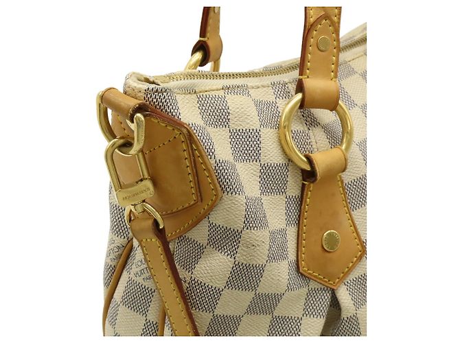 Borsa Tote Louis Vuitton Damier Azur Evora MM Crudo - vista 8