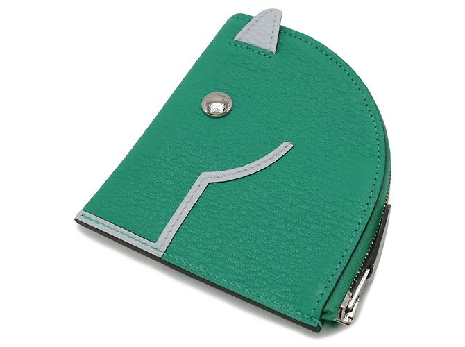 Hermès Billetera Paddock en Cuero de Cabra HERMES Verde - vista 3