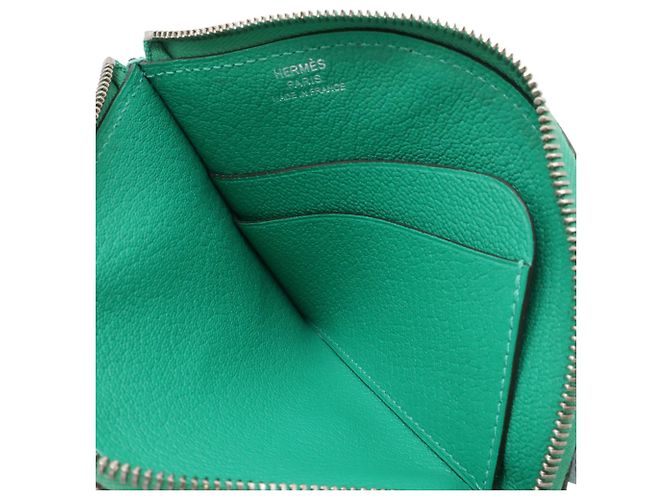 Hermès Billetera Paddock en Cuero de Cabra HERMES Verde - vista 6