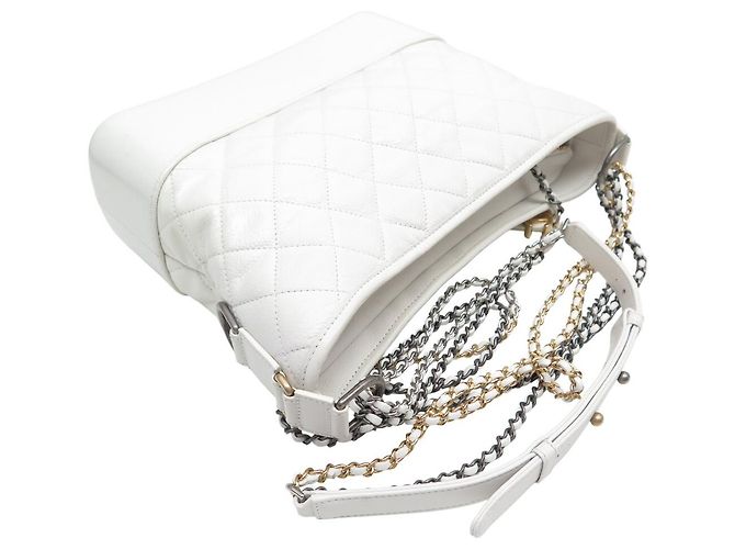 BORSA CHANEL GABRIELLE GM IN PELLE QUILTED BIANCA CON TRACOLLA Bianco - vista 6