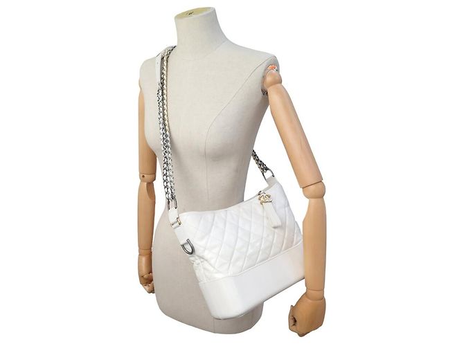 BORSA CHANEL GABRIELLE GM IN PELLE QUILTED BIANCA CON TRACOLLA Bianco - vista 7
